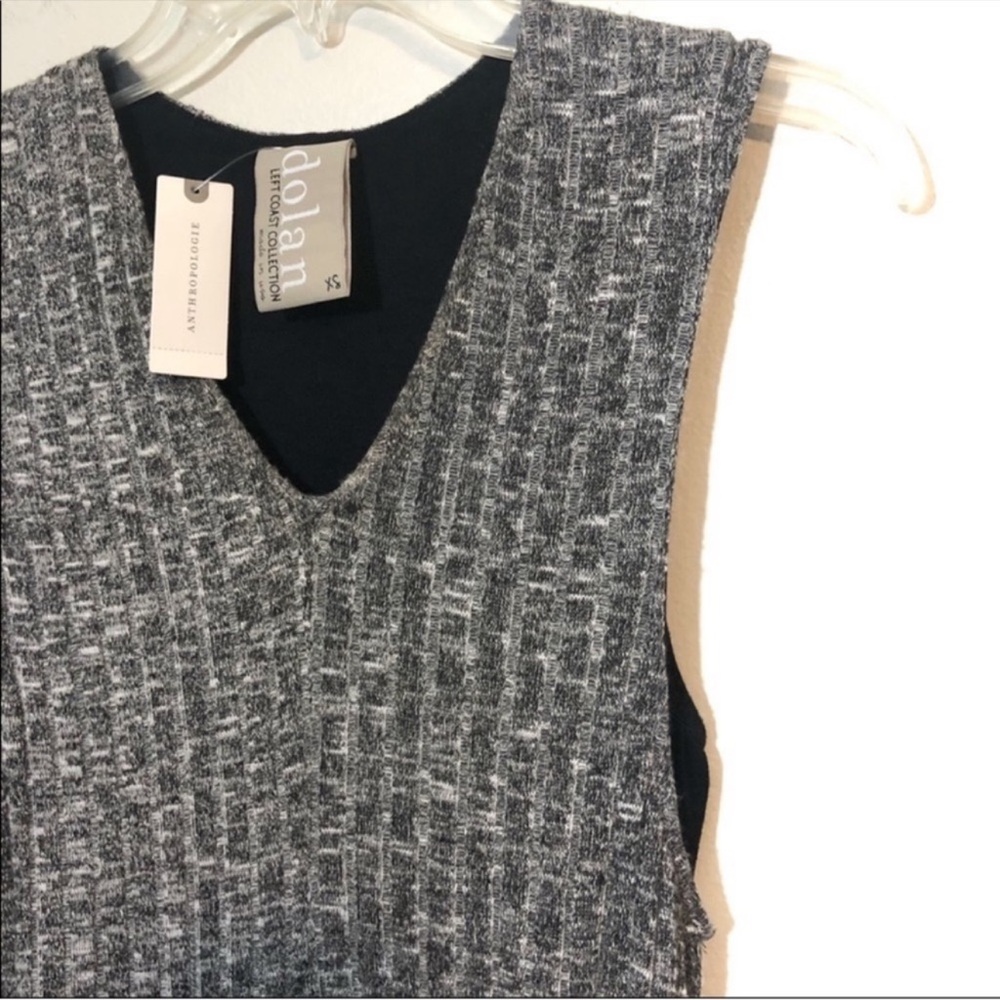 Anthro Dolan Luna dress NWT ribbed dress sleeveless midi gray - Picture 3 of 8
